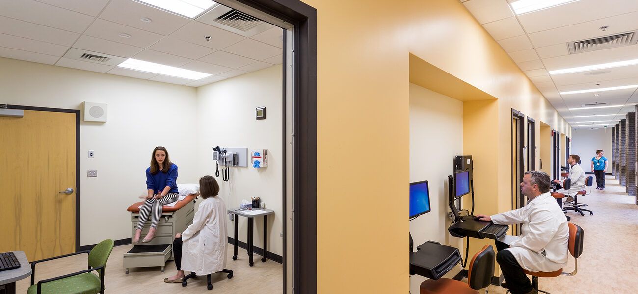 Clinical Skills Exam Room and Student Corridor